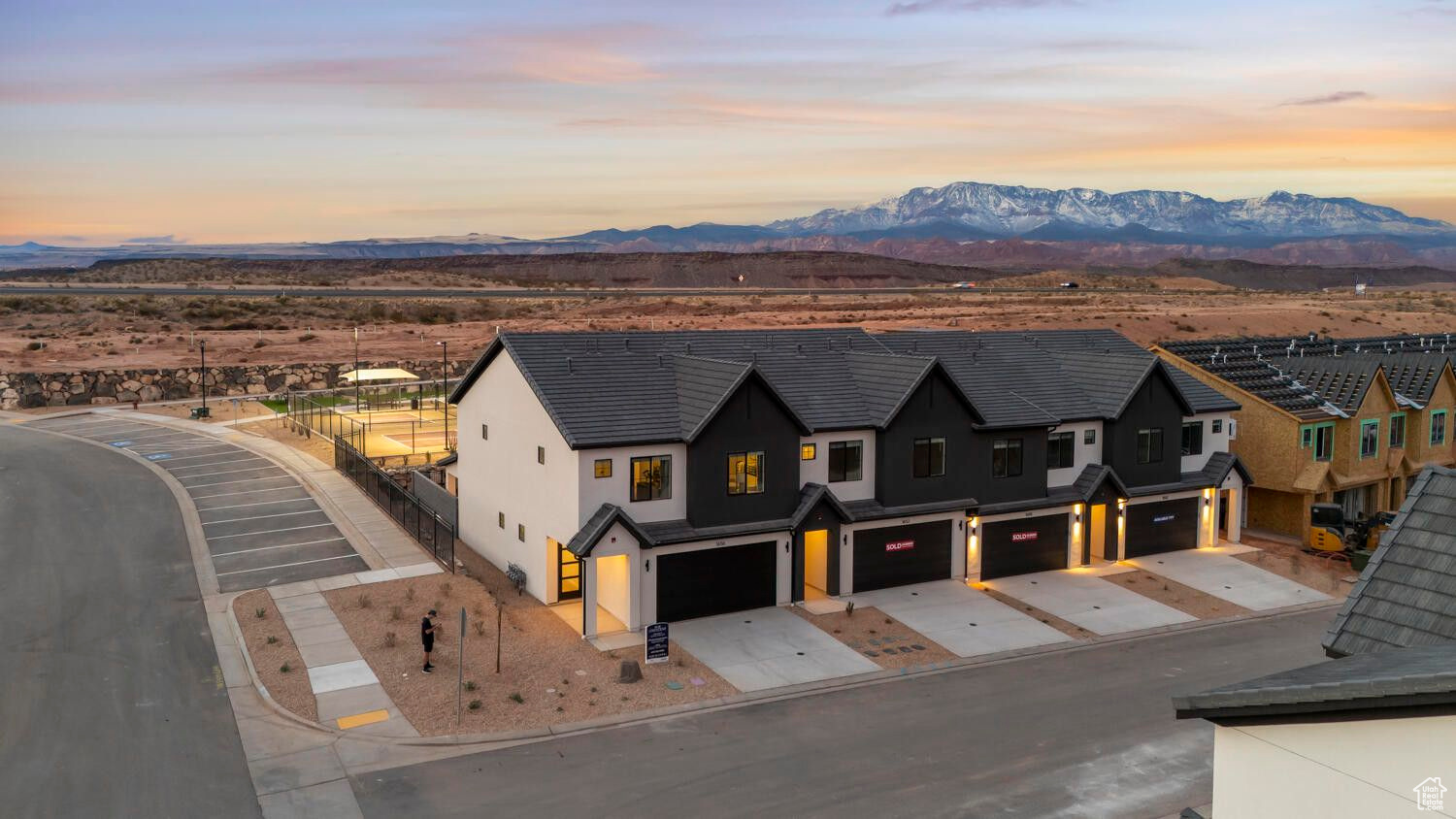 MID UNIT NIGHTLY RENTAL APPROVED, completion Dec/Jan! You'll find a smartly designed townhome with the Crescent floor plan in our Long Valley community, in Washington City. The Crescent is a 2-story townhome with 4 bedrooms, 4.5 baths, a 2-car garage. On the first floor, the home can be accessed through a covered front porch, or a garage that leads to the kitchen. The main living space is an airy, open-concept kitchen, nook and family room with plenty of space. The attractive kitchen has a large center island, stainless steel appliances such as a dishwasher, range, and microwave as well as shaker-style cabinets. A covered patio on the main floor provides shade for outdoor dining and relaxing A highlight of the Crescent floor plan is that each of the second floor's four bedrooms has its own en suite bathroom, which lends the home to use as a short-term rental property. The second story also has a loft space that can serve as a gathering or media area, and a laundry room ideally placed near all the bedrooms. For those seeking both privacy and room to gather, the Crescent floor plan in Long Valley provides both. Enjoy the community pool, pickleball courts, outdoor ping pong & cornhole, children's playground, and more! Ask me about our included generous home warranty and smart home package! Receive $13,000 toward closing costs with our preferred lender DHI Mortgage! The actual home may differ in color, material, and/or options. Interior pictures are of a finished home of the same floor plan and the available home may contain different options, upgrades, and exterior color and/or elevation style. Square footage figures are provided as a courtesy estimate only and were obtained from building plans.