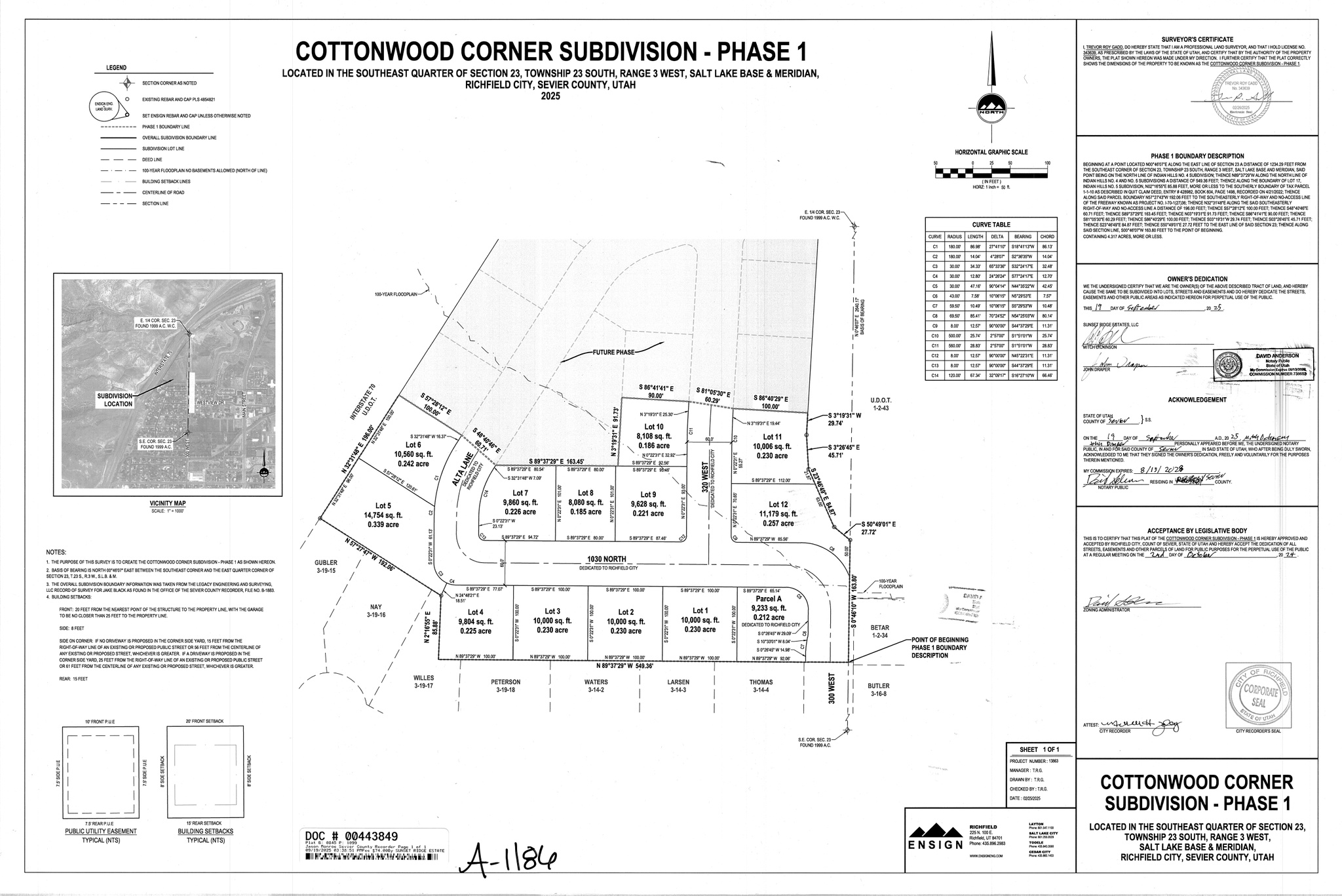 COTTONWOOD CORNER - PHASE 1 - Land