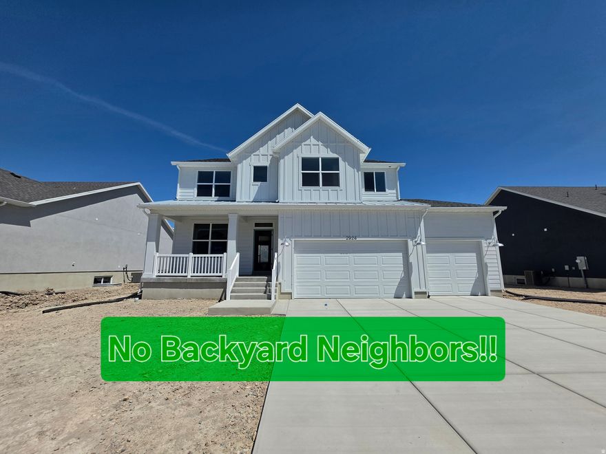 Amazing location with no backyard neighbors and incredible views of Ben Lomond. There is so much to love in this 2 story home. Love walk in Closets? 5 of the 6 bedrooms have a walk in closet. Love a big garage? Huge garage with a double deep 3 car. Love a beautiful kitchen? Custom cabinetry, oversized island and a huge pantry on this home. And to round things off there are 3 separate livings rooms, a front room/office, and the finished basement is plumbed for a future kitchenette. Front yard landscaping and fencing included as well. This is one to see for sure!