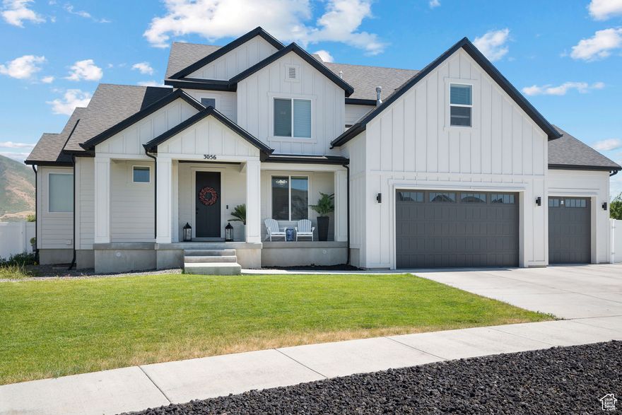 Welcome to this incredible 7-bedroom, 3.5-bath home in one of Spanish Fork's most desirable neighborhoods. Set on a large .42 acre lot, you'll enjoy beautiful, unobstructed views of Maple Mountain right from your own backyard. From the moment you walk in, the home is filled with light thanks to expansive windows and a wide open layout. The crisp, white kitchen and inviting dining space are perfect for hosting everything from family dinners to large get-togethers. Every bedroom is large with ample space, and the bathrooms are just as spacious-giving everyone room to relax and unwind. Downstairs, the fully finished basement includes a second living room, gym area, and a kitchenette, making it a perfect spot for guests, teens, or weekend movie nights. You'll also find loads of extra storage and flexible living space to fit your needs. Outside, the fully fenced yard offers plenty of space to play, unwind, or dream big. Whether you're imagining a future pool, a pickleball court, or creating your own outdoor oasis, this backyard has the room to make it happen. There's also RV parking and extra space for vehicles or toys. This home is immaculate and well cared for making it move-in ready, this home offers the best of both function and lifestyle. You're close to great schools, parks, and everyday conveniences-making this a fantastic place to call home. Note: Square footage is provided as a courtesy estimate; buyer is advised to verify independently. All information is deemed reliable but not guaranteed.