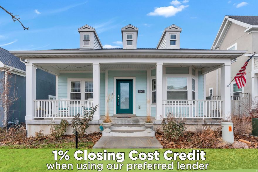 This charming home in Daybreak showcases vaulted ceilings, a private pergola-covered backyard oasis, upgraded finishes and beautiful views, all while offering a prestigious location within walking distance of various amenities! Greet and entertain guests in the Great Room featuring vaulted ceilings and an open-concept layout with space for entertaining and unwinding. Fauxwood flooring courses to the Kitchen showcasing abundant crisp cabinetry with crown molding, Granite tops, custom tile backsplash, stainless steel appliances and a large island! The great room easily transitions to the backyard Oasis which includes pergola shade and a patio for ideal indoor-outdoor entertainment and dining. The main floor also presents two spacious bedrooms, the Primary Suite includes vaulted ceilings and abundant space for all your personal belongings while the ensuite features a water closet, gorgeous tiled shower, double vanity sink and accent cabinetry. 2nd upstairs Bedroom offers flexible use-case options such as a home-office, exercise room, study space, music room, library and more! Downstairs you'll find two additional Bedrooms and an expansive Family Room with upgraded luxury vinyl flooring throughout. This house plan has been modified to be widened by 2' and offers abundant space and storage for all your belongings. The covered front porch offers a great space to unwind and watch the sunrises or sunsets and it's only a stones throw to the Watercourse offering beautiful views. Capitalize on the location boasting proximity to the Watercourse, Aspen Elementary, regional Highland park and so much more, schedule a showing today!