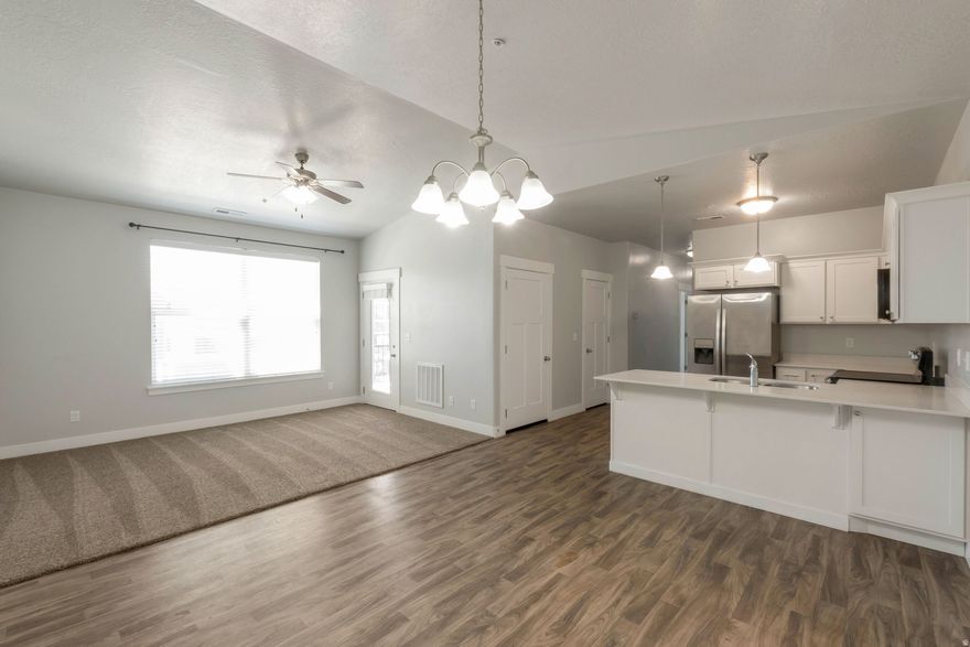 Quiet Top Floor Condo with new Carpet!! Prime Location, Vaulted Ceilings, 1 Car Garage, and Large Bedrooms! Also features a Private Balcony and Separate Laundry Room! Located just off of Pioneer Crossing with easy access to the freeway, shopping and all the restaurants!  (All details deemed accurate, including square footage. Buyer and Buyers Agent to Verify All)