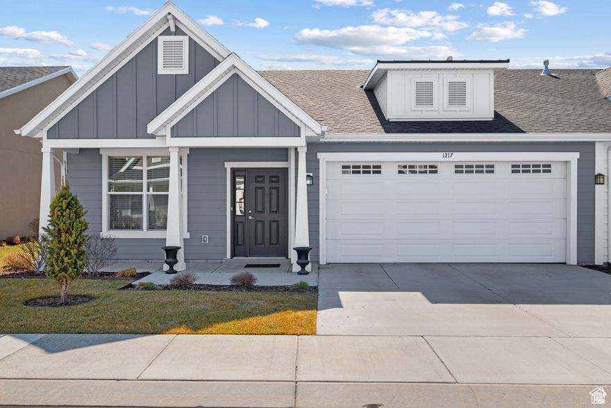 BACK ON THE MARKET! Beautiful Craftsman style twin home in 55+ community! Meticulously maintained 2 bedroom, 2 bath in active adult development located near Orem Temple and UVU. Single floor living, large primary bedroom with spa like en suite and walk in closet. HOA includes pool, gym, club house, dog park, picnic area. Also includes snow removal and yard maintenance. HOA pays insurance, cable, sewer, trash and water. Effortless living perfectly situated in peaceful neighborhood, while still close to all you need. Come imagine how easy life can be!