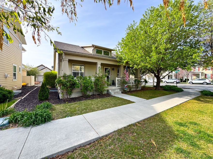 NO SHOWINGS UNTIL GRAND OPEN HOUSE 05/02/26 11-1pm. Adventure awaits just outside your door... walking distance to Oquirrh Lake, Downtown Daybreak, Daybreak Ballpark, Daybreak library, University of Utah Health Daybreak, and TRAX! Perfectly situated on a desirable corner lot in one of Daybreak's most sought-after locations, this 3-bedroom, 2.5-bath home offers added privacy, abundant natural light, and inviting curb appeal that truly stands out. The welcoming front porch is perfect for morning coffee or relaxing evenings, and the bright, sunny backyard provides a great space for entertaining, gardening, or simply enjoying Utah's beautiful seasons. With scenic trails, paddleboarding and water activities, dining, and year-round community events just steps away, you'll love the lifestyle this home offers. All appliances are included- featuring a new washer and dryer, refrigerator, microwave, oven, and cooktop- making this home completely move-in ready. Whether you're looking for a vibrant community or a smart investment in a growing area, this one checks ALL the boxes.