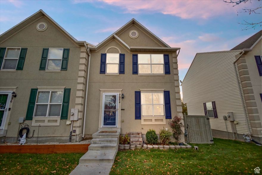 Seller Willing to Contribute $6,000 towards Buyer's Closing Costs! This beautifully maintained end-unit townhome offers comfort, style, and convenience. Enjoy the privacy of a fully landscaped and fenced yard, perfect for outdoor living. Inside, the main level features updated LVP flooring and an inviting open layout. The finished basement provides a versatile flex space that can easily be converted into a 3rd bedroom. Located just steps from Nolan Park, local playground, and within walking distance to local dining and shops. For first time home buyers Eagle Mountain City has $25,000 grant program that this home could qualify for, please call us for more information.