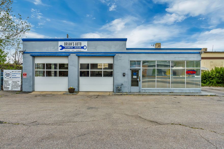 Incredible opportunity in a prime location with unbeatable mountain views! This established auto repair shop features two service bays, a welcoming office/reception area, storage space, and a private bathroom. The large lot allows for ample parking and functionality for both customer and business use. With strong visibility and easy access, this property is perfectly suited for continued automotive use or a variety of other commercial ventures.