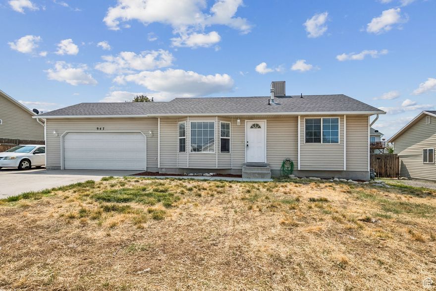 NO SHOWINGS BEFORE OPEN HOUSE ON SATURDAY 9/13 FRO 11-2. Whether you're searching for your first home, a place to put down roots, or a solid investment opportunity, this 4-bedroom, 2-bath gem in Tooele is full of potential and ready for your vision. With 1,800 square feet of space, there's room for everyone. The layout is practical and comfortable, offering a cozy vibe with plenty of space to grow. Natural light flows throughout, and the bedrooms provide flexibility-think home office, guest space, or playroom. Outside, the large backyard is a blank canvas, and it offers loads of potential for the future-whether you're imagining a play area, garden, or gathering space with mountain views. The panoramic views of the Tooele Valley are the perfect backdrop for making this home your own. This is the kind of home where a little effort can go a long way. Priced right and located in a growing community, it's a great opportunity for anyone looking to build equity and create something special. Come see what's possible. Square footage figures are provided as a courtesy estimate only and were obtained from county records. Buyer is advised to obtain an independent measurement.