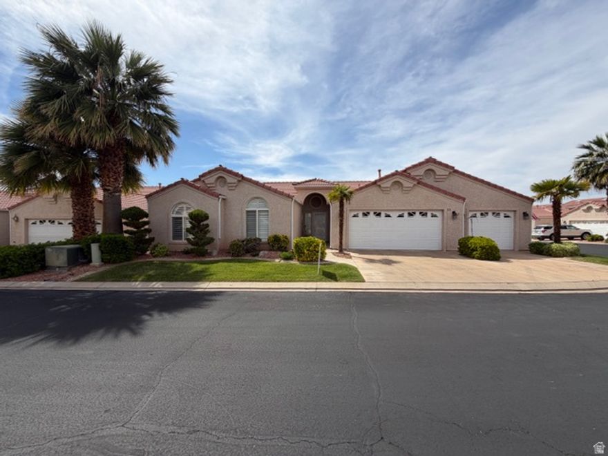 Rarely available Rambler with 3 car extra deep garage on one of the largest lots in the community.  Spacious family room and kitchen area with vaulted ceiling, stainless steel appliances and gas fireplace. 4 bedrooms and 2 full baths.  Large Master suite with double sinks, separate shower/Tub and walk-in closet.  Home has plantation shutters and sink in the Laundry room. Back yard is beautifully landscaped with covered patio, retractable Shade blind and whispering stream water feature.  The furniture can be included in the sale.  Call agent for details.