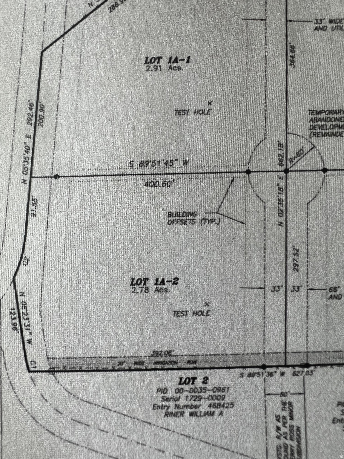 JERRY ROSS MINOR SUBDIVISION - Land