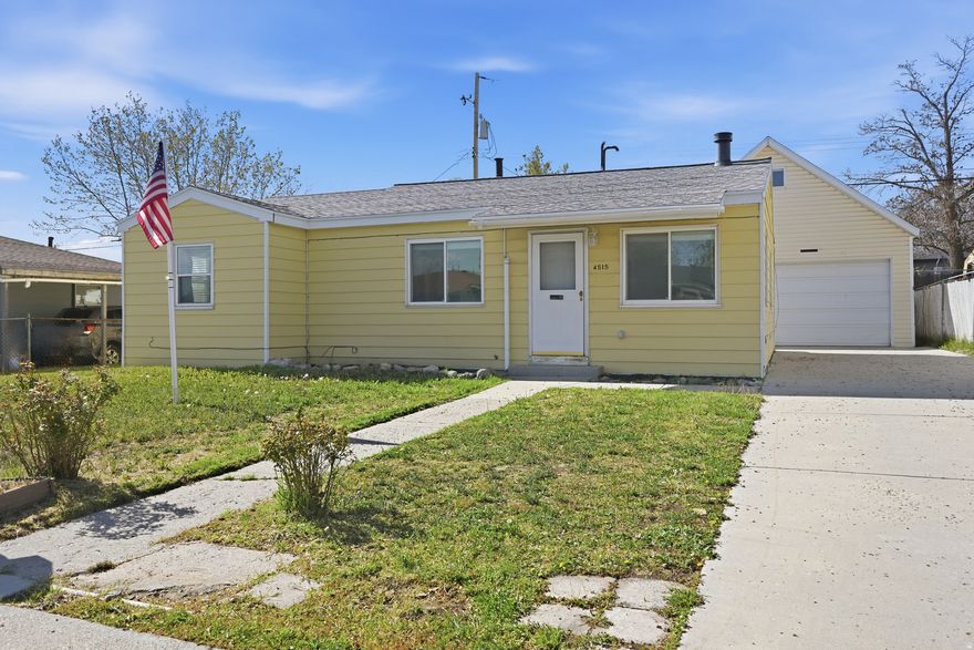 Get ready to fall in love with this beautifully updated single-level gem-packed with charm, function, and a hard-to-find detached garage that truly sets it apart! The oversized garage easily fits up to 3 cars and features an unfinished loft space ready for your vision-think storage, studio, or the ultimate hangout retreat. Inside, the home was thoughtfully renovated in 2023 with stylish new flooring, a refreshed kitchen and bath, and modern light fixtures throughout. The kitchen shines with granite countertops and custom soft-close cabinetry, while the bathroom is elevated with quartz countertops and a matching soft-close vanity. Cozy up by the woodburning stove adorned with stunning vintage tile, adding warmth and character you just can't replicate. Offering 2 bedrooms, 1 bath, and a spacious family room with a semi-formal dining area, this home delivers easy, one-level living. Bonus: ALL appliances stay! Whether you're a first-time buyer or an investor searching for a turnkey rental, this one checks all the boxes-plus it's conveniently located near shopping, dining, and everyday essentials.