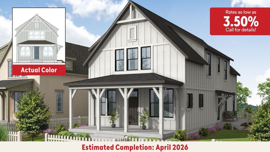 **April completion date! Rates as low as 3.50% with our preferred lender!!** Welcome to the Willowmere- one of Daybreak's popular Cottage Court floorplans. This property features a Farmhouse elevation and huge front porch for relaxing outdoors. It sits in an amazing location on a large corner lot facing a community paseo which is just down the street from The Watercourse, Daybreak's newest amenity. Inside, you'll love the open concept and inviting feel. Enjoy a dedicated mudroom with built in cubbies to keep your home pristine, a massive kitchen and large island perfect for cooking and entertaining, and a large pantry for all your essentials. Every room boasts walk-in closets, with an additional storage room upstairs, providing more than enough storage. The dedicated laundry room makes laundry day effortless, while the divided bath ensures privacy. Thoughtful upgrades include a walk-in shower, soft-close kitchen cabinetry, quartz countertops, a gas range, pull-out trash drawers, and designer finishes throughout. Plus, with a 2-year builder warranty and a 10-year structural warranty, you'll enjoy lasting quality and peace of mind for years to come! Photos are from a previously built home of the same floorplan. Colors and selections may vary. ***Model Home Sales office located at: 6656 W Key Largo Way. Buyer and buyer's agent to verify all information.