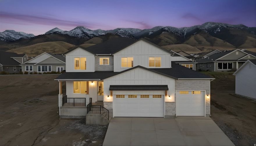 Positioned in one of Hyde Park's most desirable areas, this newly constructed home showcases a spacious floor plan and inspiring views! Offering 4,478 square feet, 6 bedrooms, and 4.5 baths, it's built for those who refuse to compromise.  Featuring expansive windows that capture dramatic Cache Valley vistas and a layout that blends style with everyday livability.  You'll love the spacious primary bedroom with the spa-like bath.  For your guests, the upstairs bedroom features an ensuite and enjoy the wet-bar in the basement.  Minutes from Utah State University and major conveniences, the location is as compelling as the home itself. With a spacious three-car garage, elevated finishes, and a price point crafted to outshine competing homes, this is a rare chance to secure a view property that feels both luxurious and attainable.