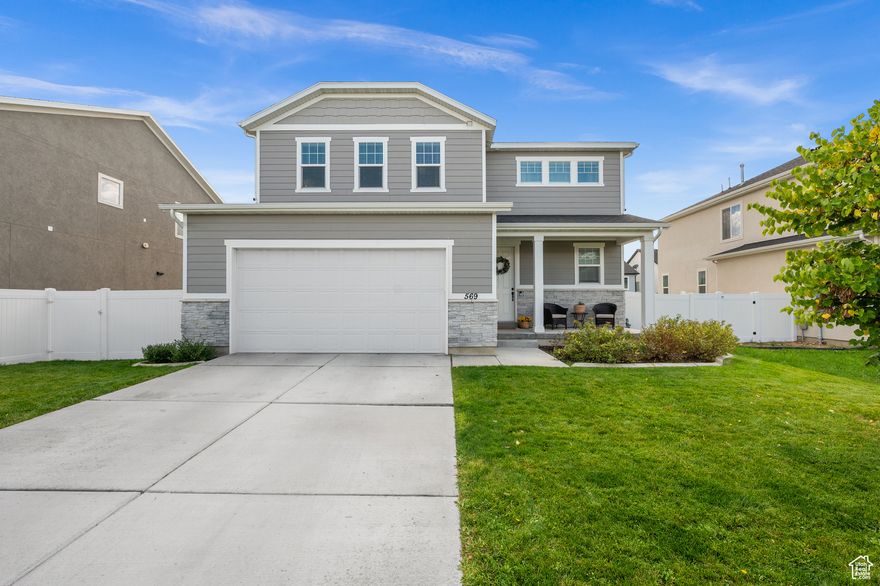Discover this almost-new home in the highly desirable Lexington Greens community! Featuring quartz countertops and an open-concept kitchen that flows seamlessly into the living room, this home offers the ideal space for everyday living and entertaining.  Upstairs, you'll find three spacious bedrooms, two full bathrooms, a convenient laundry room, and a generous loft area-perfect for a playroom, media space, or second living area. The primary suite includes a large walk-in closet and a dual-sink vanity for added comfort. Step outside to a fully landscaped yard with established fruit trees, a thriving garden, and breathtaking mountain views-your own private retreat! All information, figures, and documentation provided as a courtesy, buyer to verify all information.