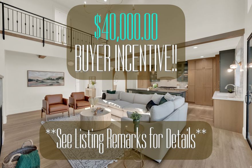 **BACK ON THE MARKET - Buyer's Financing fell through after Financing and Appraisal Deadline**  **$40,000.00 BUYER INCENTIVE!! - Buyer may apply the incentive at their discretion towards an Interest Rate Buydown, Closing Costs, and/or Price Reduction, etc. with a full price offer**  Nestled at the foot of Utah's majestic Wasatch Mountains and situated adjacent to Salem's exclusive, up and coming Three Bridges Resort and Golf Community sits this spectacular luxury residence with breath taking views! Imagine entering the front door into the light and airy open concept space and you won't know what to focus on first...the luxurious chef's kitchen with quartz countertops, top tier appliances, and soft close cabinetry that goes all the way up to your 9' ceilings?! Or the stunning floor to 18' ceiling fireplace in the great room? Or perhaps it's the massive 8' x 12' glass slider that retracts completely to one side and gives way to your awe-inspiring mountain views and indoor/outdoor space?! Whatever it is, this home is a show-stopper, and the impressive finish work and quality of materials doesn't end there. The spacious primary retreat absorbs the entire North side of the main floor and features a large walk-in closet and a well-appointed ensuite bathroom equipped with dual vanity sinks, a euro-glass shower and separate tub! But that's not all...the basement is designed and 100% finished with 9' ceilings, daylight windows (no window wells), a kitchenette, a family room with fireplace, 2 more bedrooms, 1 full bathroom, and a recreation space! Last but not least, be transported away by the uplifting mountain views and the tranquility and peace of the neighborhood yet appreciate its convenient location to many amenities including Costco, Walmart, Cinemark movie theater, schools, freeway access and more.