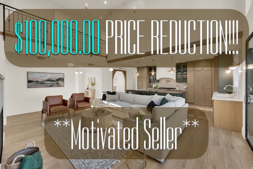 **$100,000.00 PRICE REDUCTION - MOTIVATED SELLER ** Recent Appraisal at $1,400,000.00** Nestled at the foot of Utah's majestic Wasatch Mountains and situated adjacent to Salem's exclusive, up and coming Three Bridges Resort and Golf Community sits this spectacular luxury residence with breath taking views! Imagine entering the front door into the light and airy open concept space and you won't know what to focus on first...the luxurious chef's kitchen with quartz countertops, top tier appliances, and soft close cabinetry that goes all the way up to your 9' ceilings?! Or the stunning floor to 18' ceiling fireplace in the great room? Or perhaps it's the massive 8' x 12' glass slider that retracts completely to one side and gives way to your awe-inspiring mountain views and indoor/outdoor space?! Whatever it is, this home is a show-stopper, and the impressive finish work and quality of materials doesn't end there. The spacious primary retreat absorbs the entire North side of the main floor and features a large walk-in closet and a well-appointed ensuite bathroom equipped with dual vanity sinks, a euro-glass shower and separate tub! But that's not all...the basement is designed and 100% finished with 9' ceilings, daylight windows (no window wells), a kitchenette, a family room with fireplace, 2 more bedrooms, 1 full bathroom, and a recreation space! Last but not least, be transported away by the uplifting mountain views and the tranquility and peace of the neighborhood yet appreciate its convenient location to many amenities including Costco, Walmart, Cinemark movie theater, schools, freeway access and more.