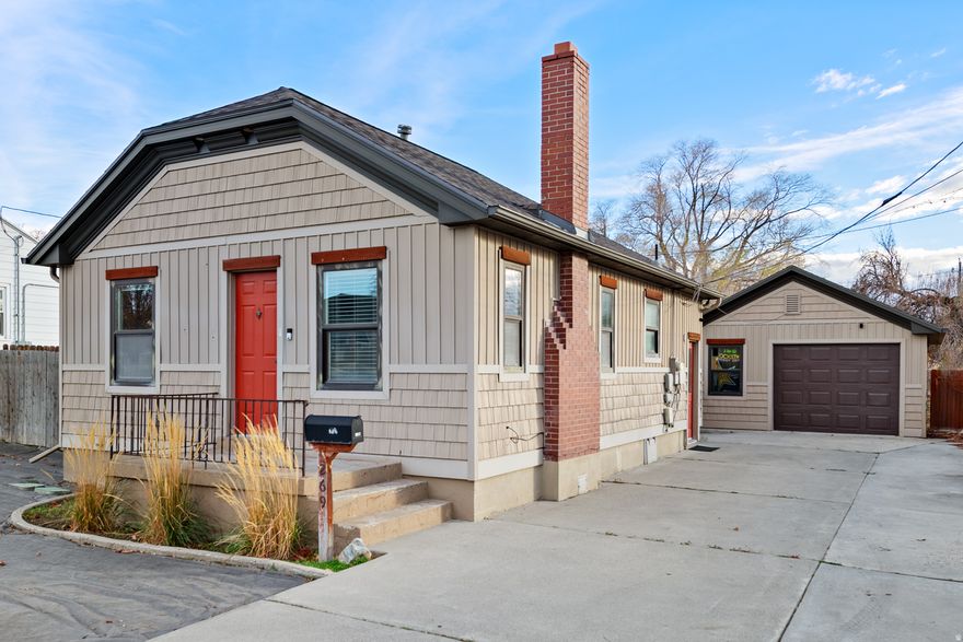 Discover this charming bungalow set on 0.30 acres of fully fenced, beautifully usable space-a rare find! Step inside to a remodeled kitchen and bathroom, thoughtfully designed with modern finishes and timeless style. Major upgrades give you peace of mind, including a new roof (2025) and a new A/C unit (2025). Outside, enjoy a detached, extra-wide 1-car garage offering plenty of room for parking, storage, or hobbies. Potential for a detached ADU (Buyer to verify with city). With its blend of updates, character, and spacious yard, this home is truly move-in ready and waiting for you! Square footage figures are provided as a courtesy estimate only and were obtained from previous appraisal.  Buyer is advised to obtain an independent measurement.