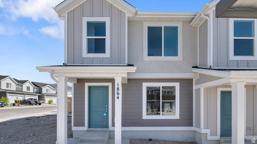 BRAND NEW!!  January closing!  Affordable & Beautiful the new PIONEER A townhome with covered parking is back in Western Acres in Tooele Utah. Open concept living laminate flooring covering the whole main floor!! Plenty of storage in the pantry, closet and crawl space. The second floor has three bedrooms including a primary bedroom with a private bath with an integrated walk-in closet, a laundry room, and another full bathroom for the other two bedrooms. No garage, access and use of 1 covered parking space per unit. Ask me about our preferred lender incentive, generous home warranties and Smart Home Package. The actual home may differ in color, material, and/or options. Pictures are of a finished home of the same floor plan, and the available home may contain different options, upgrades, and exterior color and/or elevation style. Square footage figures are provided as a courtesy estimate only and were obtained from building plans. No representation or warranties are made regarding school districts and assignments; please conduct your own investigation regarding current/future school boundaries.