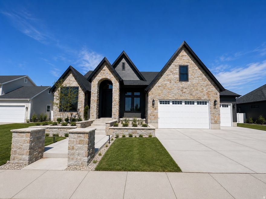 STOP SCROLLING-this is the one buyers regret missing. Lot #408 is currently under construction and sits on a deep, private + acre lot, offering rare space and flexibility. A true standout is the massive detached garage (50' deep x 28' wide with 12' ceilings and 2x6 walls), plus a 42' deep third bay in the attached garage-ideal for cars, toys, or hobbies. Inside, enjoy a luxurious Owner's Suite with oversized shower, dual vanities, freestanding tub, and custom walk-in wardrobe with laundry hookups. The finished basement includes 3 bedrooms. 1 of them with en-suite  bath, full laundry room, and kitchenette-perfect for guests or multigenerational living. A designer kitchen features an oversized butler's pantry, 48" dual-fuel professional range, and commercial-grade built-in fridge/freezer. Fully landscaped with an outdoor sports court. Built with exceptional craftsmanship by renowned local builder Symphony Homes-homes like this don't last.