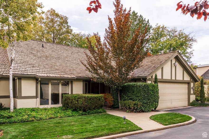 A rare opportunity to live in one of the most sought-after communities in Salt Lake City, Edgemont Estates. This home rests in a quiet corner of the neighborhood and remains largely original, offering a blank canvas for someone ready to bring their own style and vision to life. The floor plan is flexible with ample main floor living, filled with natural light from large windows that frame views of mature trees and beautifully maintained grounds. A vaulted entry with skylights sets a welcoming tone and leads to formal living and dining rooms that open to a secluded backyard with a gazebo and patio, perfect for outdoor dining or quiet mornings. The primary suite is generous in size with vaulted ceilings, a fireplace, dual walk-in closets, and direct access to the patio. Throughout the home, there are inviting gathering spaces as well as private retreats that make it comfortable for both everyday living and entertaining. This location is known for its peaceful atmosphere, tree-lined streets, and amenities that include a private swimming pool and manicured common areas.