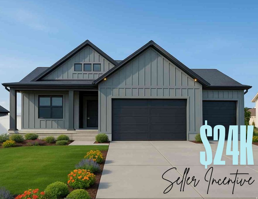 *UNDER CONSTRUCTION SCHEDULED TO BE DONE MID APRIL*  Welcome to The Elisabeth. This home comes with finished basement and front yard landscaping.  **Seller is offering $24,000 incentive when using one of their preferred lenders.** *Home to include the following: Vaulted Ceilings in Primary bedroom and Living Room, LED Disc Lighting, Ceiling fan in Living room and Primary bedroom. Tall decorative baseboards. LVP flooring in all main areas including bathrooms. Quality carpet in bedrooms.  *Kitchen: Soft close Knotty Alder Stained Cabinets and Granite Counter tops with Subway Tile backsplash. Cabinets featuring End Panels and Crown Moulding. Walk-in Pantry.  Stainless under mounted sink with disposal, walk-in pantry, stainless steel refrigerator, stainless steel stove/oven, range hood, dishwasher and microwave.  *Bathrooms: Tile surrounds in tub and showers. European glass in Primary ensuite.  Adult height vanities. Taller, elongated toilets.  Central HVAC, Energy efficient furnace, Tankless Water Heater. *Garage & Exterior Features: Third car bay, garage door openers, and 30 year architectural roof shingles.  Square footage figures are provided as a courtesy estimate only and were obtained from Builder Plans. Buyer is advised to obtain an independent measurement. -Photo is a rendering and not of the actual home. Photos are of a previous home build, color and options are subject to change.