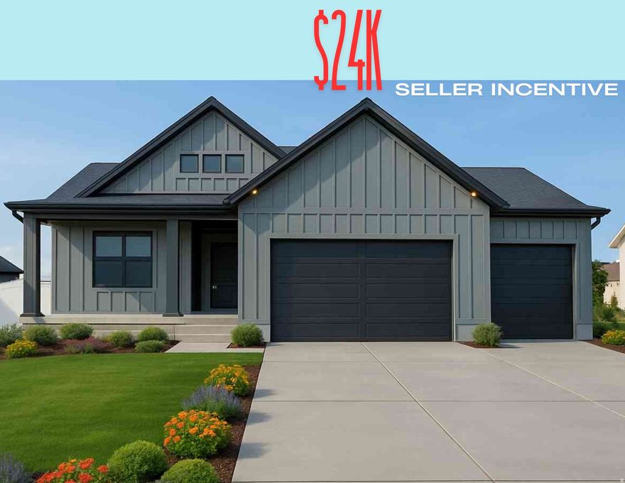 *UNDER CONSTRUCTION SCHEDULED TO BE DONE MID APRIL*  Welcome to The Elisabeth. This home comes with finished basement and front yard landscaping.  **Seller is offering $24,000 incentive when using one of their preferred lenders.** *Home to include the following: Vaulted Ceilings in Primary bedroom and Living Room, LED Disc Lighting, Ceiling fan in Living room and Primary bedroom. Tall decorative baseboards. LVP flooring in all main areas including bathrooms. Quality carpet in bedrooms.  *Kitchen: Soft close Knotty Alder Stained Cabinets and Granite Counter tops with Subway Tile backsplash. Cabinets featuring End Panels and Crown Moulding. Walk-in Pantry.  Stainless under mounted sink with disposal, walk-in pantry, stainless steel refrigerator, stainless steel stove/oven, range hood, dishwasher and microwave.  *Bathrooms: Tile surrounds in tub and showers. European glass in Primary ensuite.  Adult height vanities. Taller, elongated toilets.  Central HVAC, Energy efficient furnace, Tankless Water Heater. *Garage & Exterior Features: Third car bay, garage door openers, and 30 year architectural roof shingles.  Square footage figures are provided as a courtesy estimate only and were obtained from Builder Plans. Buyer is advised to obtain an independent measurement. -Photo is a rendering and not of the actual home. Photos are of a previous home build, color and options are subject to change.