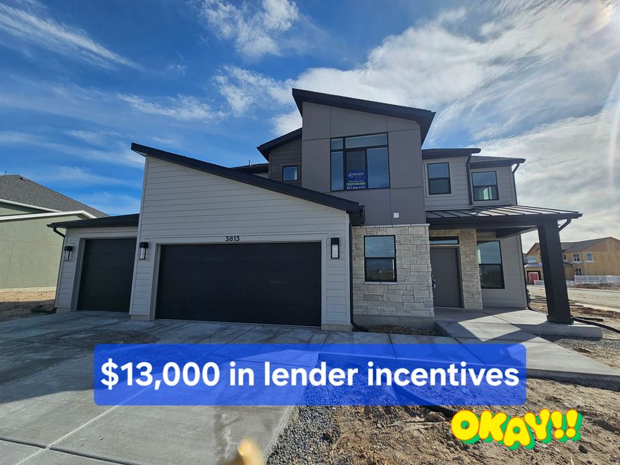 This stunning mountain modern home features four spacious bedrooms and a versatile upstairs flex room. The main level includes a large office, cozy fireplace, and an oversized pantry. Situated on a generous lot with beautiful mountain views, the home also boasts an impressive four-car garage for ample storage and parking.