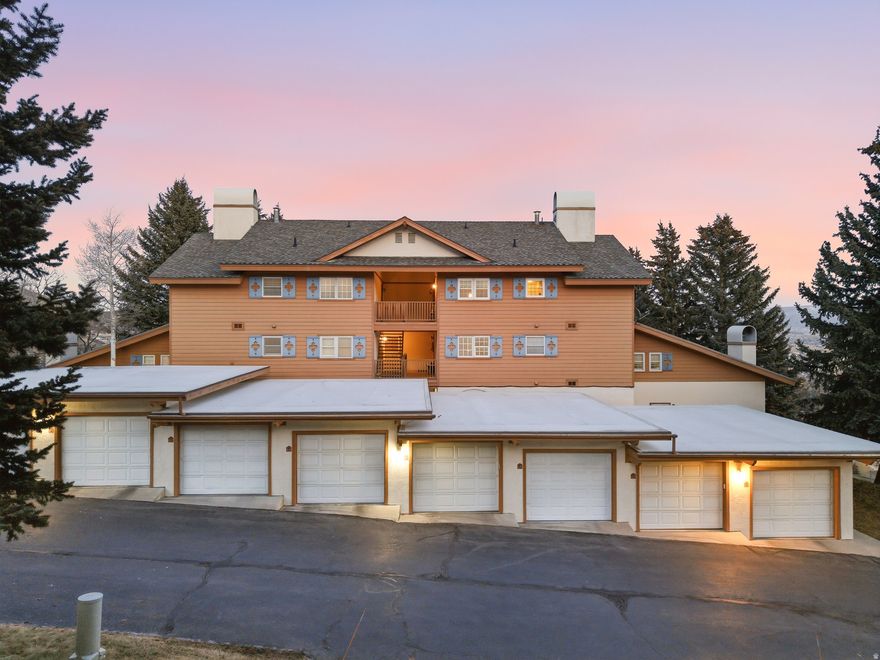 Nestled into the scenic hillside of the Swiss Oaks community in Midway, this inviting 2-bedroom, 2-bath condo offers the perfect blend of comfort, charm, and year-round recreation. Enjoy mountain views from your private balcony, a spacious primary suite, and a cozy living area with fireplace ideal for crisp mountain evenings, along with an open kitchen and dining space designed for easy living and entertaining. The home includes 1 car garage with plenty of room for storage. Swiss Oaks residents enjoy resort-style amenities including a clubhouse, pool, hot tub, sauna, and fitness center, while being minutes from golf courses, hiking and biking trails, fly fishing on the Provo River, the Homestead Crater, Jordanelle Reservoir, and world-class skiing at Deer Valley and Park City. With its European-inspired architecture and unbeatable Midway location, this condo delivers a lifestyle that feels like a getaway every day.