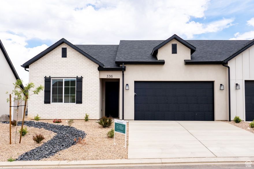 Welcome to this beautifully designed twin home where modern elegance meets comfort! Featuring 3 spacious bedrooms and 2 full bathrooms, this home is thoughtfully crafted with a functional layout. Step inside to an open-concept living space highlighted by upgraded cabinets and sleek quartz countertops, perfect for both cooking and entertaining. The primary suite boasts a deluxe glass shower for a spa-like experience while the additional bedrooms provide ample space for family, guests or a home office. Enjoy outdoor living with a finished front yard and an extended covered patio in the back. Don't miss your chance to own this exceptional home!