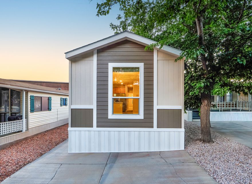 Brand new 2026 Cavco manufactured home with a smart 2 bed, 2 bath layout and approximately 812 sq ft per manufacturer floor plan. This home features 2x6 exterior walls packed with insulation, central air, an open living, dining, and kitchen area, a private primary suite with attached bath and double vanity, a second bedroom, full hall bath, and utility area. Clean, efficient, and move-in ready with new appliances, including refrigerator, dishwasher, microwave, range, water heater, and furnace. The shed is also included. Convenient location close to the hospital, shopping, restaurants, grocery stores, and everyday services. A great option for affordable living, a low-maintenance second home, or investment use.