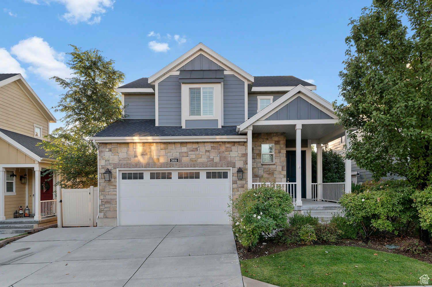 STUNNING HOLLADAY TWO-STORY HOME TUCKED AWAY ON A PRIVATE LANE WITHIN A SECURE, GATED COMMUNITY! THIS RESIDENCE SHOWCASES BEAUTIFUL FINISHES THROUGHOUT, INCLUDING A GOURMET KITCHEN WITH WHITE CUSTOM CABINETRY, HONED MARBLE COUNTERTOPS, AND UPGRADED TRIM AND FLOORING. THE OPEN GREAT ROOM FEATURES SOARING CEILINGS, A FIREPLACE, AND EXPANSIVE WINDOWS THAT OVERLOOK THE BACKYARD WITH A COVERED DECK AND LUSH LAWN-PERFECT FOR ENTERTAINING. ALSO INCLUDES A MAIN LEVEL HALF BATH FOR GUESTS AND PLANTATION SHUTTERS THROUGHOUT. THE SPACIOUS PRIMARY SUITE OFFERS A WALK-IN CLOSET, SEPARATE SHOWER, AND SOAKING TUB. TWO ADDITIONAL BEDROOMS UPSTAIRS SHARE A FULL BATH. THE FULLY FINISHED BASEMENT BOASTS HIGH CEILINGS, A COMFORTABLE FAMILY ROOM WITH PLAY AREA UNDER THE STAIRS, A FOURTH BEDROOM, 3/4 BATH, AND A LARGE COLD STORAGE. SQUARE FOOTAGE AND LOT SIZE ARE PROVIDED AS A COURTESY ESTIMATE FROM COUNTY RECORDS-BUYER TO VERIFY ALL INFORMATION.