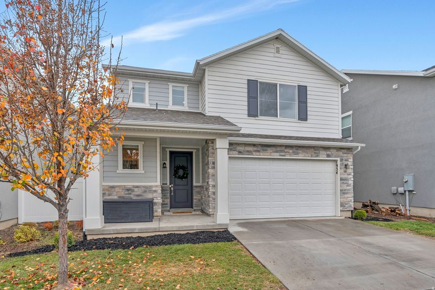 Discover incredible value in this beautifully maintained single-family home offering modern finishes, thoughtful upgrades, and a RARE DETACHED, FULLY FINISHED OFFICE SPACE perfect for today's lifestyle. Step inside to a bright, open main floor with 9-foot ceilings, a stylish board-and-batten feature wall, and a spacious layout ideal for everyday living or entertaining.  The large kitchen is sure to impress with its modern gray cabinetry, sleek quartz countertops, gas range, and a walk-in pantry offering plenty of storage. Upstairs, you'll find 3 spacious bedrooms, another open family room, and plenty of storage space throughout, including a generous walk-in closet in the primary suite.  One of the standout features of this property is the fully finished backyard office shed-complete with power, lighting, heating, and cooling. It's the perfect space for remote work, hobbies, a studio, or a private retreat.   The fully fenced backyard provides lawn space for pets, play, or gatherings, and the community offers excellent amenities including a clubhouse, pool, multiple playgrounds, and front-yard maintenance, all at a reasonable HOA fee.  Located in a growing area of Syracuse with newer schools, and close to shopping, dining, parks, and convenient freeway access, this home is both practical and well-situated.  Don't miss a fantastic opportunity to own a newer single-family home that requires no updating-a great value in today's market.