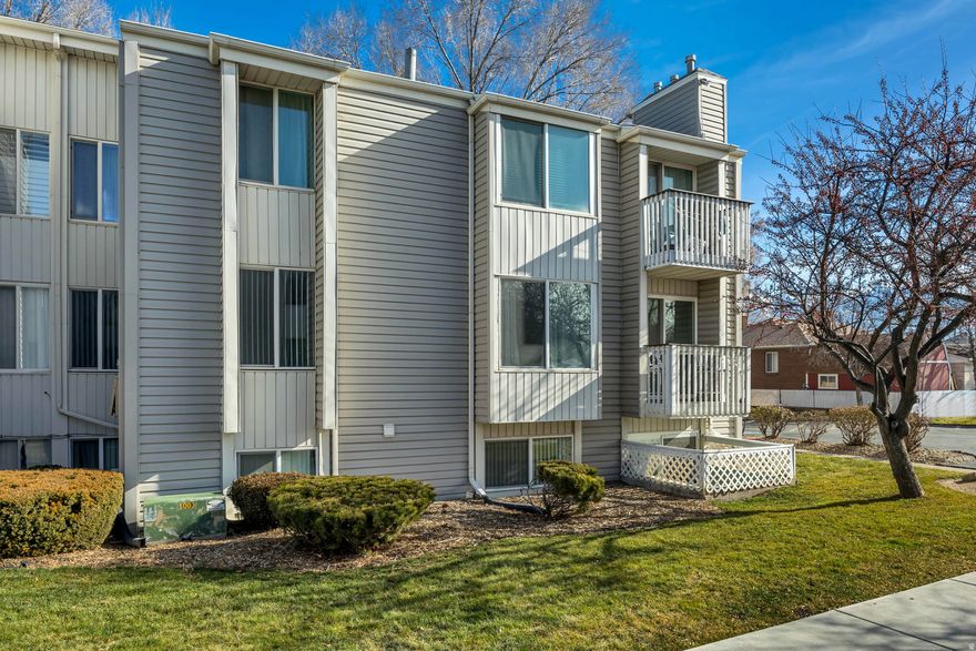 This mid-level condo located in the heart of Salt Lake Valley has many improvements. New windows, wood floor, new paint, Nest thermostat and new deck. All appliances are included. Community swimming pool, playground, two parking spaces (one covered). HOA includes heated pool, snow removal, outside maintenance, gas, water, sewer, and trash. Vacant and easy to show. Don't miss this one.