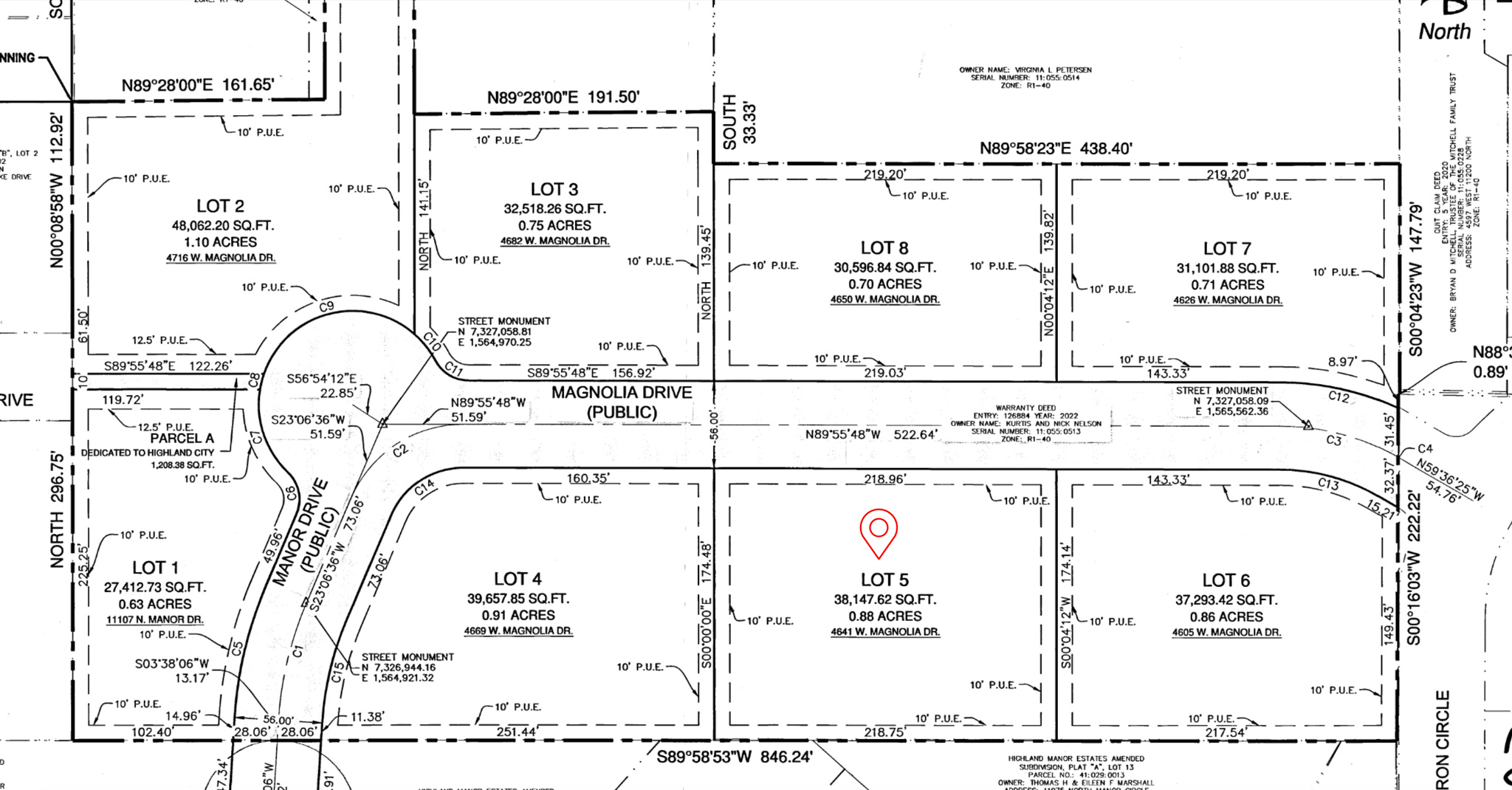PLAT A, MAGNOLIA ESTATES SUB AREA - Land