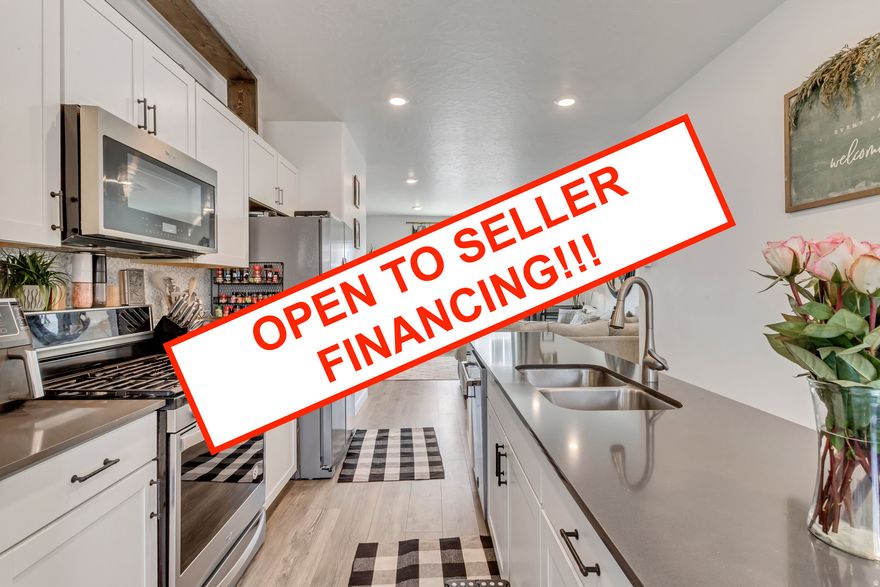 Open to seller financing! BEAUTIFUL townhome in highly-desirable Northshore Community. Features 9 ft ceilings on 2nd floor, quartz countertops, stunning flooring, stainless steel appliances, gas range, integrated smart thermostat and locks, 3 bedrooms each with a FULL bathroom, and a built-in garage with nearby parking lots for added parking. The home also has a large 8+ foot tall crawlspace with concrete floors for ample storage. The incredible community amenities include a community pool, clubhouse, multiple parks, walking and biking trails, and more! Schedule a showing TODAY!!!