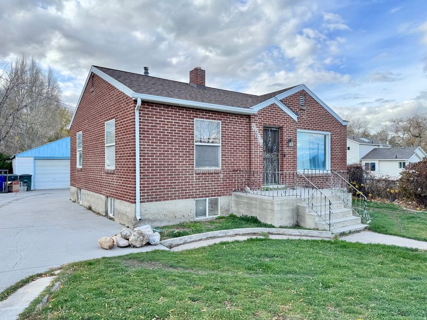 Welcome to this classic 1950 brick home on a deep .40-acre lot with plenty of space behind the house. Inside you'll find 3 bedrooms, 2 baths, and a basement with its own back entrance-great for a mother-in-law setup or separate living area. The basement offers real opportunity: needs some remodel and drywall work, but has a kitchenette area and the bathroom is already started and ready to finish for added equity. A recent appraisal at $415,000 is available in the documents section.  Big updates are done: roof (2019), furnace and water heater (2024), swamp cooler (2025), main water line (2024), updated plumbing (20232024), partial sewer replacement (2018), new electrical panel/wiring (2024), plus refreshed bathroom fixtures (20242025).   Solid home with charm, space, and a basement full of potential. A beautiful canvas for the right person to create their perfect home! Square footage figures are provided as a courtesy estimate only and were obtained from county records. All information has been provided as a courtesy only.