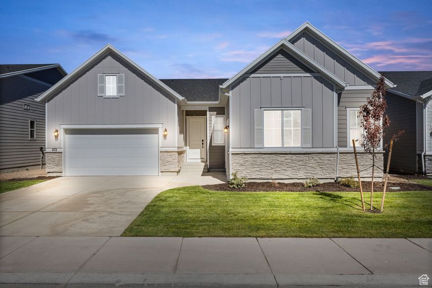 Gated Community & Move-in Ready!  Step into luxury with the stunning Pinecrest ranch-style home! Soaring 10ft ceilings welcome you into a spacious great room that flows into a covered patio with 12x8 center meet doors, perfect for entertaining. The gourmet kitchen features a huge island, plenty of counter space, and upscale finishes. Retreat to a dreamy master suite with dual vanities, separate tub & shower, two walk-in closets, and direct access to the laundry room. Two additional bedrooms share a full bath, plus a private study and powder room round out the main floor. You'll love the 8ft interior doors and thoughtful layout throughout. The unfinished basement offers potential for 2 more bedrooms, full bath, rec room, flex space, and even a future kitchen! Amazing location near Patriot Park, pickleball courts, trails, Talons Cove Golf Course, dining, shopping & more.