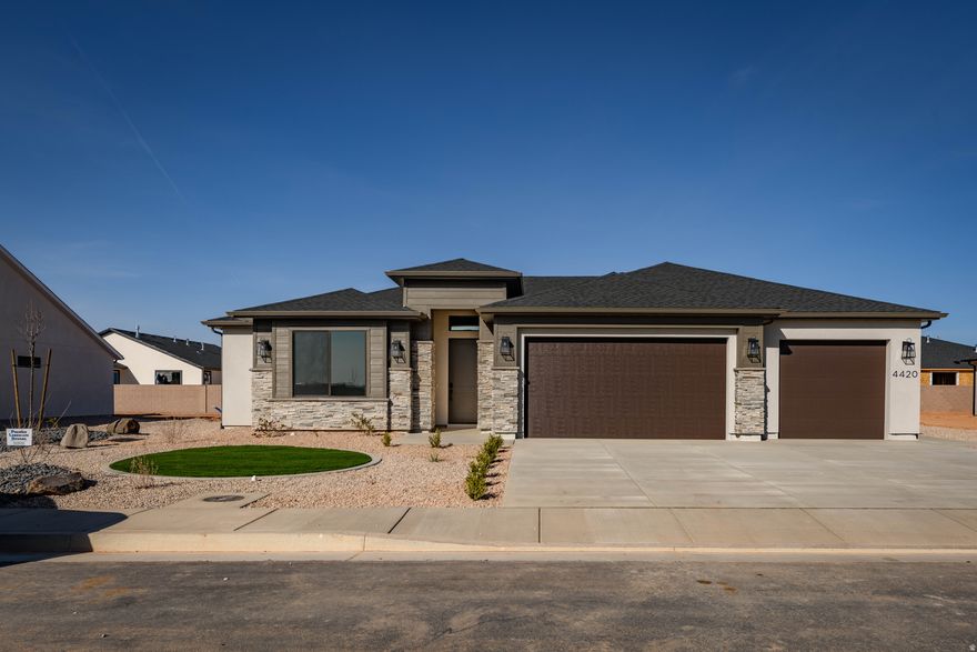 MOVE-IN READY New Construction! Experience comfortable single-level living in this new 3-bedroom, 2-bath home offering approximately 1,800 sq. ft. of thoughtfully designed space. The gourmet kitchen features a wall oven, countertop range, quartz countertops, and upgraded cabinetry, ideal for both cooking and entertaining. The open layout flows into a bright living area, while the primary suite provides a private bath and generous closet space. Two additional bedrooms offer flexibility for guests or hobbies. Built with quality craftsmanship, this home blends modern style with everyday functionality. Contact us today!