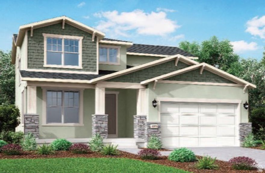 Come see this beautiful 2050 Craftsman-style home in a great community! This home features a stylish kitchen with gray laminate cabinetry, quartz countertops, a designer tile backsplash and upgraded platinum gas appliances. The thoughtfully planned interior includes laminate hardwood, tile, and carpet flooring, accented by recessed can lighting and classic craftsman-style baseboards and casing throughout. A spacious 3-car garage with keypad entry and an exterior exit door offers added convenience, while the box window in the kitchen nook creates a bright and inviting dining space. Additional highlights include Christmas light outlets, an energy-efficient tankless water heater, modern metal stair railing, and elegant glass doors leading into the living room. The grand owner's bathroom showcases quartz surrounds with a sleek Euro glass shower door and bold black matte hardware, creating a luxurious spa-like retreat. Blending timeless Craftsman character with modern finishes, this home offers comfort, style, and everyday functionality.