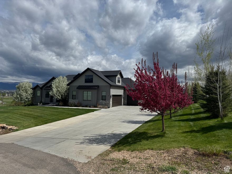Country living at its "finest"!!! The location of this custom home is in one of the most coveted areas in Utah. This location is very private, with elevated views that are "priceless". Views of Mount Timpanogos is out the back, and overlooking the 'Swiss' town of Midway out the front, and the Heber Valley towards the east. Home sits on a fully landscaped, pristine, 1.17 acre lot on the West bench of Midway. There is room for a barn, or other outbuildings, and or a possible guest-home if desired. There is NO HOA!!!!! This property is horse property, and livestock is allowed. Property is very close to Wasatch State Park with miles of trails out the front door. There's plenty of extra parking in addition to the oversized 3 car garage. Home has timber-framed back and front porches. The home has an extra large party-deck off of the kitchen to entertain guests. A cozy, but large family room is open to the kitchen, and is accented by a beautiful fireplace and extra tall windows overlooking the Heber Valley, and down toward Deer Creek Reservoir. The kitchen is a custom gourmet kitchen with stunning cabinetry, quartz counter-tops, double-oven, extra large stainless refrigerator, and oversized granite island. All main level interior doors are oversized. Home has a custom cathedral ceiling in the family room. A bonus/activity room upstairs with potential for a bunkroom. Many many extras to mention about this home & property. Every inch of the home is custom, and was built by an award winning custom home builder in Utah. Home was built in 2017. This property is close to Soldier Hollow golf course, and a couple of miles north of Deer Creek Reservoir. The property is minutes within 4 major ski resorts, and less than an hour from Salt Lake International Airport. 3 other golf courses are minutes away, and also the Blue Ribbon Provo River is 5 minutes away.
