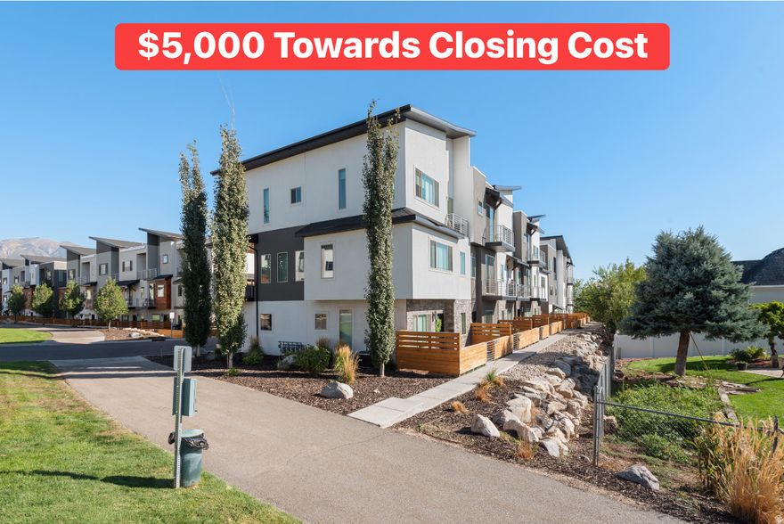 ***SELLER IS OFFERING $5,000 TOWARDS BUYERS CLOSING COSTS!*** Don't miss this beautifully updated townhome in an amazing Layton location! This rare Dual Master Suite layout offers incredible flexibility perfect for privacy or guests. The open kitchen features a gas range, ceiling-height cabinets, and flows into a cozy living area with a modern fireplace. A main-level bedroom/office with a full bath adds even more versatility. Upstairs, both master suites offer their own private bathrooms, including a walk-in shower and a separate tub/shower combo with European glass. Enjoy LVP flooring, sleek railings, and multiple balconies for relaxing outdoors. The community includes pickleball courts, a playground, garden space, a picnic pavilion, and planned walking/biking trails (per Layton City). All just minutes from Hill AFB, shopping, parks, schools, and I-15. Buyer is advised to obtain an independent measurement."