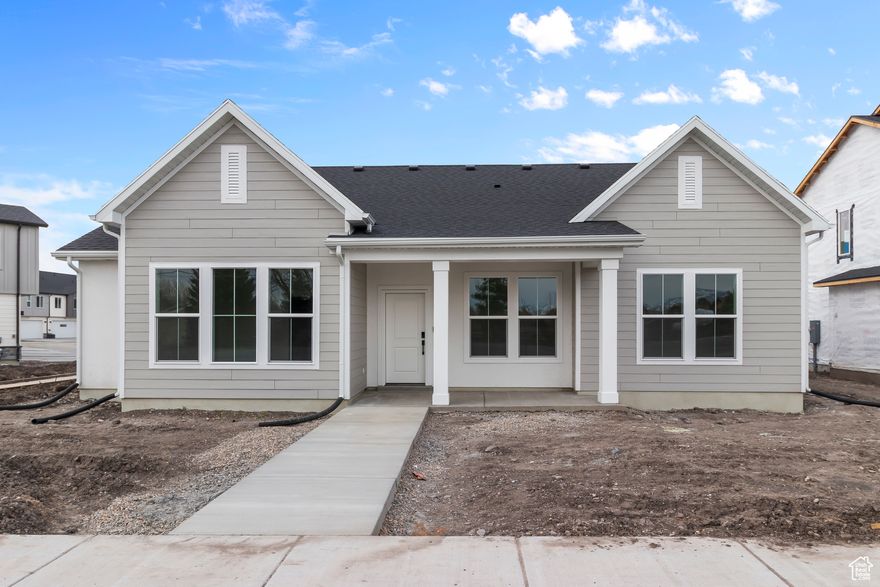 The Hickory floor plan by Visionary Homes offers practical, single-level living in a brand-new design. This home will be move-in ready by early November, giving you the chance to settle in before the holidays. Inside, you'll find 3 bedrooms and 2.5 bathrooms on one level, with 11-foot ceilings in both the primary suite and home office that create an open, airy feel. The kitchen features a spacious 8.5 x 4 ft island with plenty of room for seating and prep, flowing into open dining and living areas designed for connection and comfort. A mudroom off the garage, abundant closet storage, and an optional fireplace with mantle in the great room add convenience and flexibility. The Hickory also includes a rare 3-car garage, making it one of the best values for a main-level rambler in Cache Valley. Located in Ridgeline Park, Nibley, Utah, this home offers easy access to parks, shopping, and schools, including Ridgeline High School. Schedule your showing today and secure one of the best-priced 3-car garage homes in the valley.