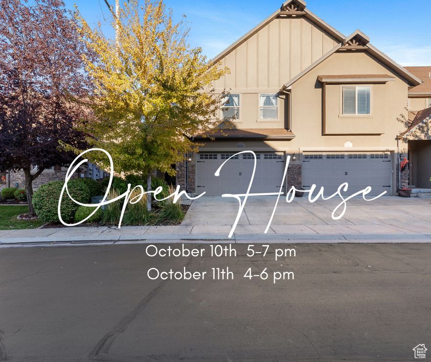 Immaculate and move-in ready end-row townhome in the highly sought after Stone Creek community of West Haven. This light, bright and spacious home showcases attention to detail throughout, featuring beautiful Pergo wood flooring, granite countertops, modern cabinetry, and like new appliances. The spacious primary bedroom includes an extra-large walk-in closet and luxurious en suite. You'll find two more bedrooms upstairs with full bath and laundry room! Perfect for entertaining, the updated back patio with turf means low maintenance, and is completely fenced in for privacy with stunning panoramic mountain views. Enjoy the convenience of nearby community sparkling pool and clubhouse, shopping and dining just blocks away.  Square footage figures are provided as a courtesy estimate only and were obtained from county records.  Buyer is advised to obtain an independent measurement.