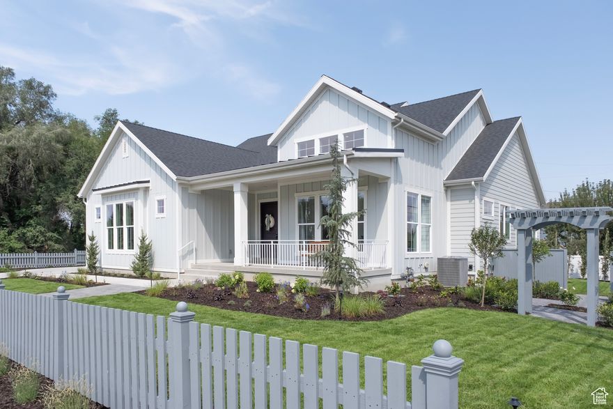 Experience timeless elegance in this Alexandria Farmhouse model home!  This upscale rambler showcases a modern chef's kitchen featuring maple cabinets with LED lighting, quartz countertops, tile backsplash, pendant lighting over the island and caf stainless steel gas appliances with double ovens. The home features hardwood, tile, and carpet flooring, 9-foot basement foundation walls, and a 3-car finished garage with epoxy flooring and exit door. Additional upgrades include Rockwell window wells, a water softener, can lighting, and Christmas light outlets. Enjoy modern comforts with a gas line to the dryer and BBQ, humidifier, radon ventilation system, and a gas log fireplace in the great room. The home also offers a finished basement space, covered deck, shiplap & ceiling grid accents, tile surrounds in bathrooms, polished nickel hardware, two-tone paint, and textured walls-perfectly blending craftsmanship and contemporary design. This upscale home includes all the details and beautiful outdoor landscaping!  You do not want to miss out!