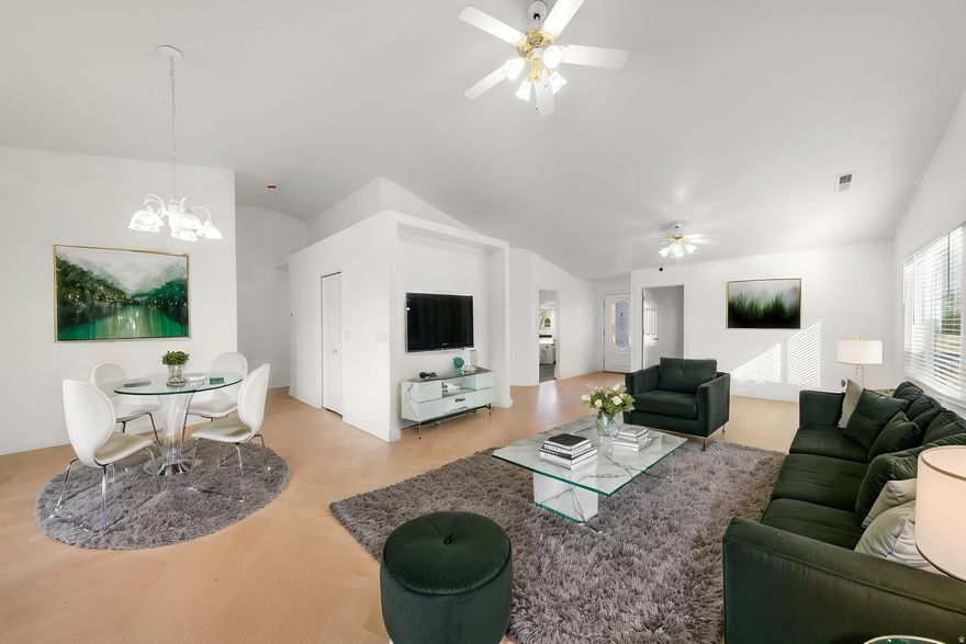 Beautifully refreshed and thoughtfully updated, this inviting home offers a smart, flexible layout featuring 3 bedrooms, 2 bathrooms, plus a versatile den and a dedicated office-ideal for remote work, hobbies, or additional living space. The bright interior showcases new cabinetry, fresh paint, and updated flooring throughout, creating a clean, modern, move-in-ready feel. The spacious primary suite provides a relaxing retreat with a luxurious jetted tub-perfect for unwinding at the end of the day. Additional highlights include an electric vehicle charging plug for added convenience and efficiency, as well as upgraded windows backed by a transferable lifetime warranty-providing long-term value and peace of mind.  Outside, the fully fenced yard offers privacy and ample space for pets, play, or outdoor entertaining.  With practical upgrades, comfortable living spaces, and thoughtful updates throughout, this home blends style, functionality, and everyday ease in a welcoming setting.