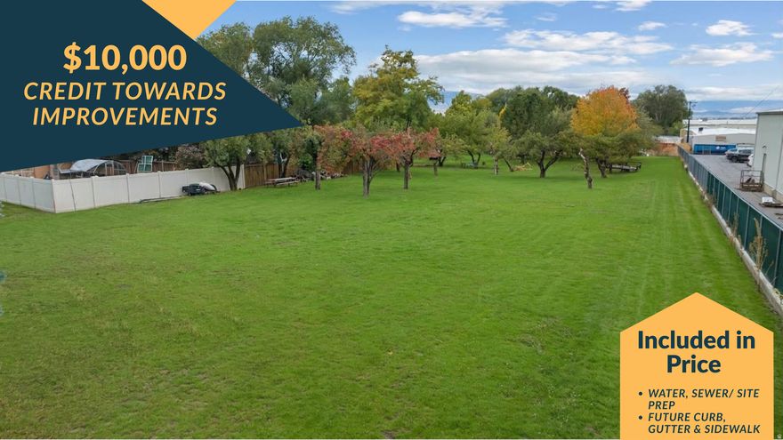 This parcel is one of the few great building opportunities left in Lindon.  It is fully prepped for construction, including Site Preparation, Sewer, Water, Sidewalk, Curb & Gutter, and Site Plans-all included.   This .55-acre rectangular, 108" wide and 270' deep, flat lot sits right in the heart of Lindon.  It is ideal for those wanting to be near everything. Just minutes from the new Lindon Utah Temple, I-15, shopping, schools, and parks.  The Murdock Canal Trail is just 1.4 miles away as are other nearby hiking trails. Includes mature apple and pear trees on the property.  All utilities are at the street. A cash bond for buyer improvements has already been paid to Lindon City by the seller, allowing you to save time and break ground with little effort. With no HOA this property offers incredible flexibility for custom living or income potential. Zoning allows for a single-family home to be built including the option to construct a detached ADU that is 40% of the home's size.  The property also includes animal rights for the option of having horses, chickens, etc.  Engineering is complete, so bring your builder and create your dream home today.