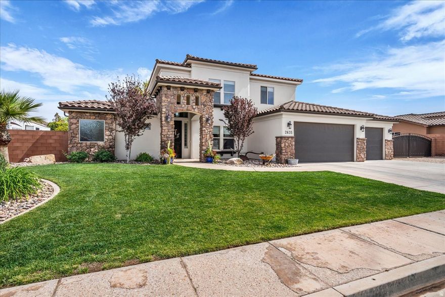 Located in the highly sought-after Bridle Gate community, this beautifully updated home offers rare horse privileges and access to shared equestrian facilities. 3 stalls are associated with the property - inquire for additional details. Thoughtfully refreshed with a bright, clean, modern feel and a functional layout featuring a main-level primary suite, dedicated office/den, and flexible upstairs living space. Built for both everyday living and entertaining with expansive, open-concept living areas and seamless indoor/outdoor flow. Enjoy a 3-car garage with extra depth, RV parking, and a fully enclosed backyard with mature landscaping, covered patio, outdoor kitchen, and fire pit designed for relaxing evenings and effortless entertaining. Prime Little Valley location close to top-rated schools, scenic parks, trails, and convenient access to shopping and dining. A rare opportunity to enjoy space, functionality, and equestrian living in one of St. George's most desirable neighborhoods. Buyer/buyer agent to verify all information.