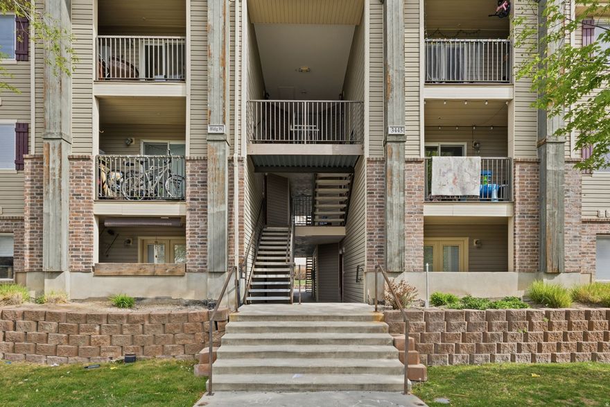 Beautiful top-floor condo located in the desirable Willow Springs community, offering added privacy, natural light, and pleasant views.  This home features a bright and open layout with 3 spacious bedrooms and 2 full bathrooms, including a primary suite with an ensuite bathroom. All appliances in the unit are included, providing a convenient turnkey opportunity.  Enjoy a private balcony overlooking the main community street, creating a welcoming outdoor space to relax. The unit also includes a spacious laundry room with a built-in folding area, adding everyday functionality, along with two assigned parking spaces (1 covered carport and 1 uncovered).  Willow Springs is a well-established community with amenities such as a swimming pool, hot tub, fitness center, and nearby park and playground, designed for comfortable, low-maintenance living. The HOA covers water, sewer, and trash, adding additional value.  Conveniently located with easy access to major roads, shopping, dining, and everyday services, making commuting and daily living simple and efficient.  A great opportunity to own a top-floor unit with space, functionality, and strong overall value.  Building W - Unit 9  This home is being featured on Utah Real Estate Essentials on ABC4, Telemundo, and Hulu Live TV.