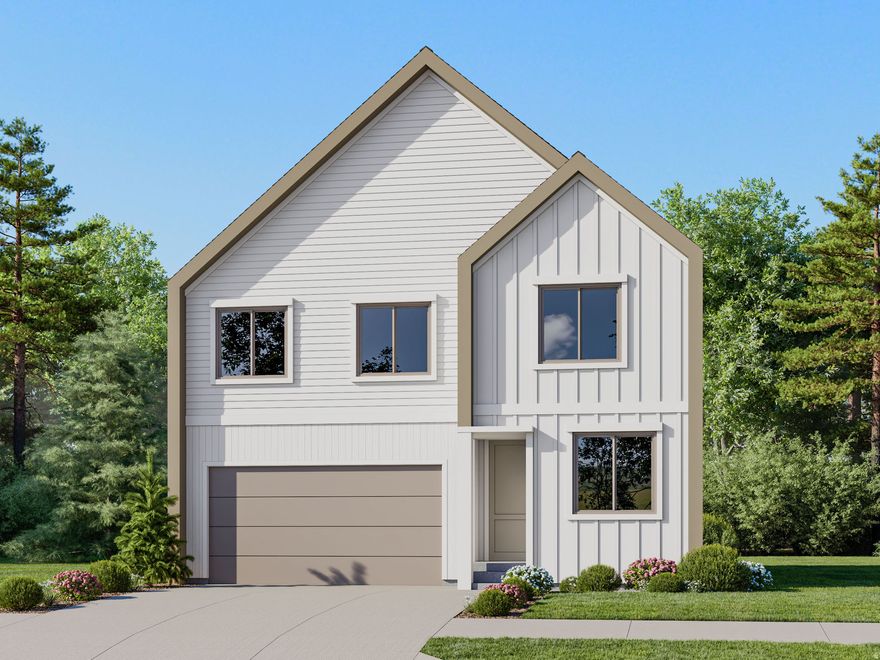 The Valley at Wildflower - 3169 - James. Estimated completion in March. Offering incentives up to $20,000 when financing with our preferred lender. This home includes 4 bedrooms, 3 bathrooms, and a 2-car garage. The main floor offers a bedroom and full bath, family room, dining area, and a kitchen that boasts white cabinets and white quartz countertops with gray veining. Upstairs has three bedrooms, including the luxurious owner's suite with walk-in closet, a convenient laundry room, and multipurpose loft space. Square footage figures are provided as a courtesy estimate only and were obtained from builder. Buyer is advised to obtain an independent measurement. Interior photos are of same style of home but not actual home. Rendering is for illustrative purposes only.