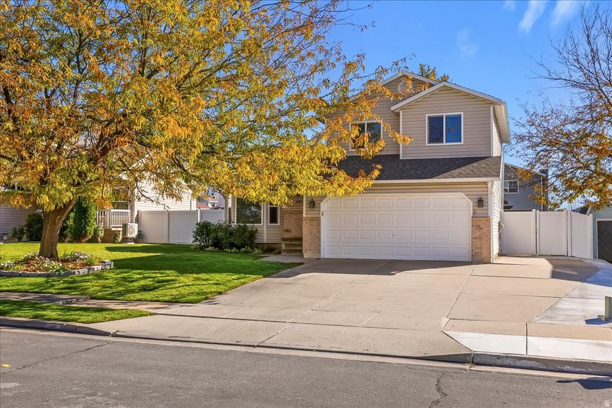 Updated home in a fantastic location within the coveted Davis High boundary! Situated on the Kaysville/Layton border with quick access to Hwy 89 & I-15, this home has been impeccably maintained and loaded with upgrades. Kitchen features brand-new white quartz countertops & updated cabinetry. Primary suite offers an updated bathroom and walk-in closet. All bathrooms have been beautifully remodeled with floor-to-ceiling tile, new vanities, faucets, lighting, mirrors, flooring, and custom tile showers. Craftsman trim and fresh paint throughout. Major updates include new HVAC (2023), new AC, new water heater (2024), whole-house humidifier, water softener, fiber internet, updated laundry room, and a finished basement. Enjoy a park-like, fully fenced backyard with a covered patio, custom pergola w/ sun shade and overhead fan, mature trees, well-tended perennials, grill area, Orbit smart sprinkler system, custom window-well covers, and a massive 1216 shed w/ overhead storage. RV pad and garage storage shelves included! Sellers are related to the listing agent.