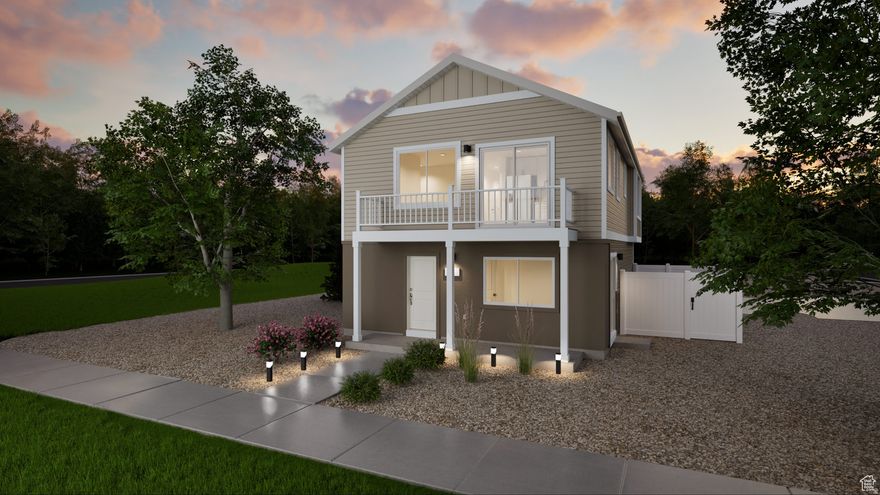 New "American Dream" Collection now selling at Wander! The most affordable single family homes you will find in Utah County. The "Moreno" is a single family home no shared walls and a privacy yard, large open front porch, a "flex" room and a powder bath on the main level. The second floor includes an open kitchen and great room, plus two bedrooms featuring a primary suite with walk-in closet and shower. Modern design with a spacious balcony for relaxing off the second story. Construction just beginning -- still time for Buyers to choose between white and gray design packages curated by a professional designer. Photos are of another home in another community. Moreno Homesite 266